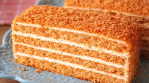 Торт медовик без раскатки коржей! За 30 минут! Начинка - сметанный крем