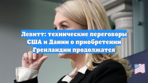 Левитт: технические переговоры США и Дании о приобретении Гренландии продолжатся