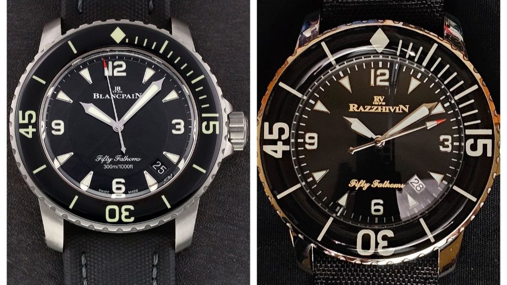 Часы на ЗАКАЗ Именной Хомаж на Именитые часы BlancpaiN Fifty Fathoms