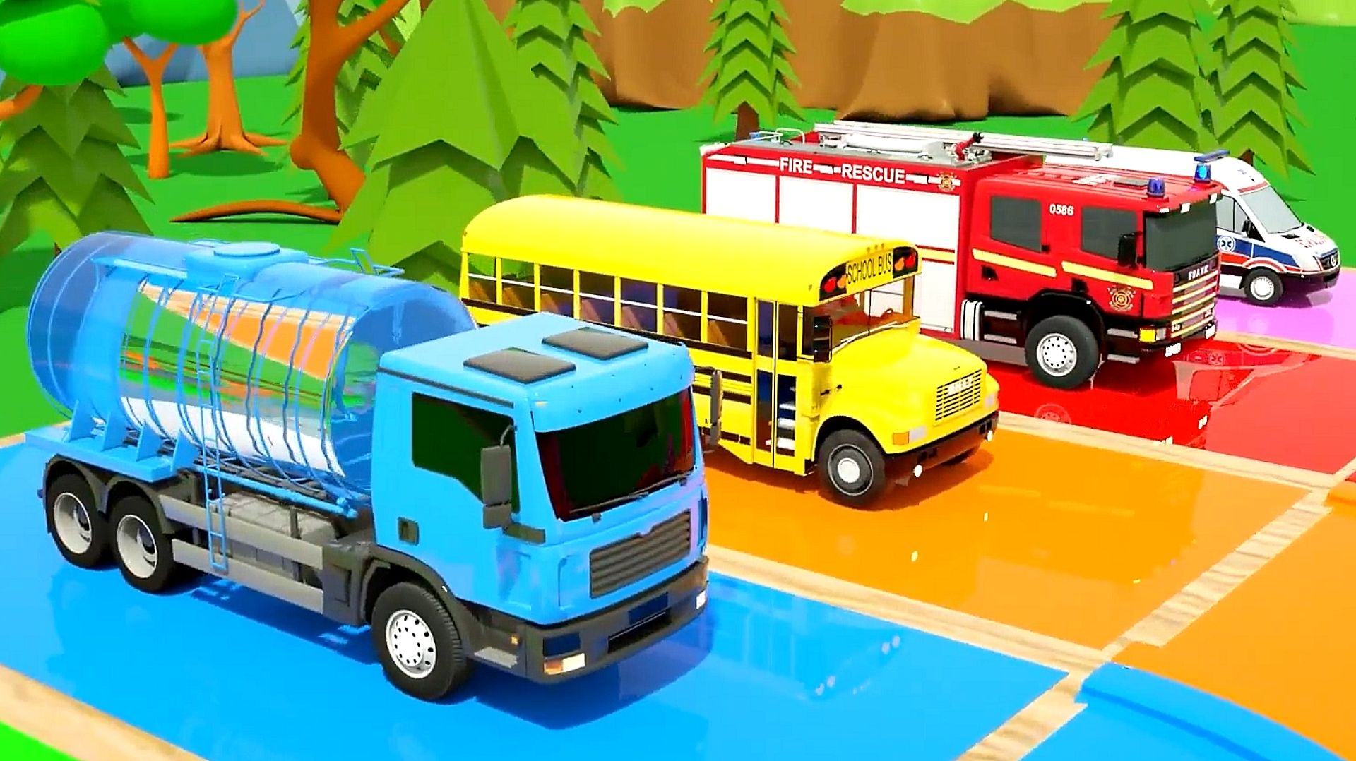 Песенка про весёлые машинки. Мультяшки про машинки для детей и малышей. Песенка и мультик для детей. смотреть онлайн