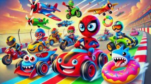 Мультик для детей. Молния Маквин из мультфильма ТАЧКИ в гостях у супергероев часть 1.