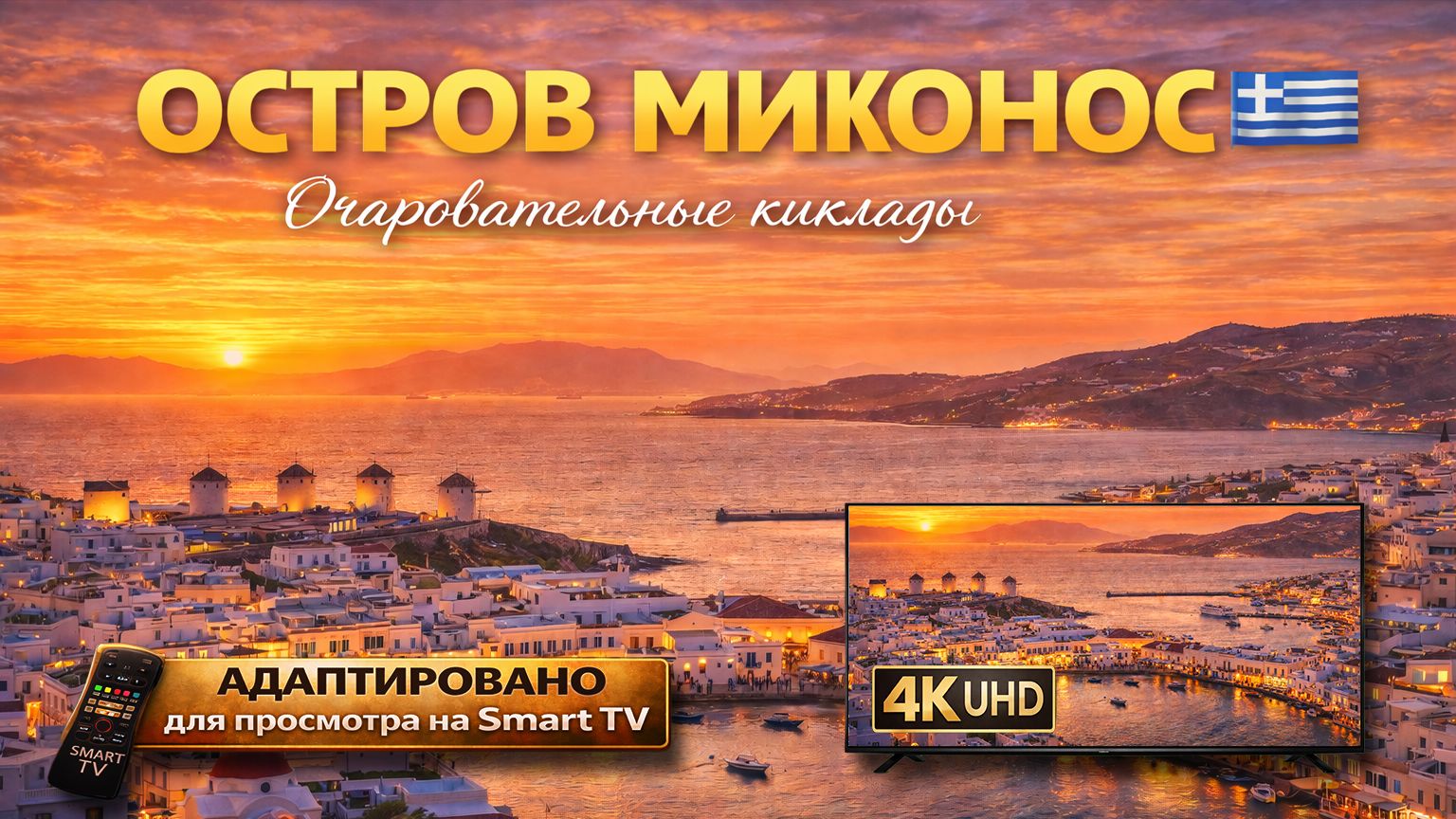 Остров Миконос | Видео 4K (UHD) смотреть онлайн