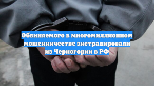 Черногория экстрадировала в Россию обвиняемого в мошенничестве на 850 млн рублей