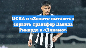 ЦСКА и «Зенит» пытаются сорвать трансфер Давида Рикардо в «Динамо»
