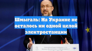 Шмыгаль: на Украине не осталось ни одной полностью целой электростанции