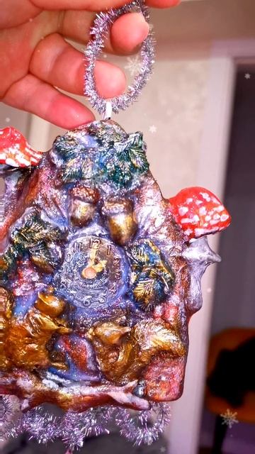 #ватнаяигрушка ЧАСЫ С МУХОМОРАМИ #леся_из_сказочного_леса #сказочныйлес #игрушкиизваты #часы