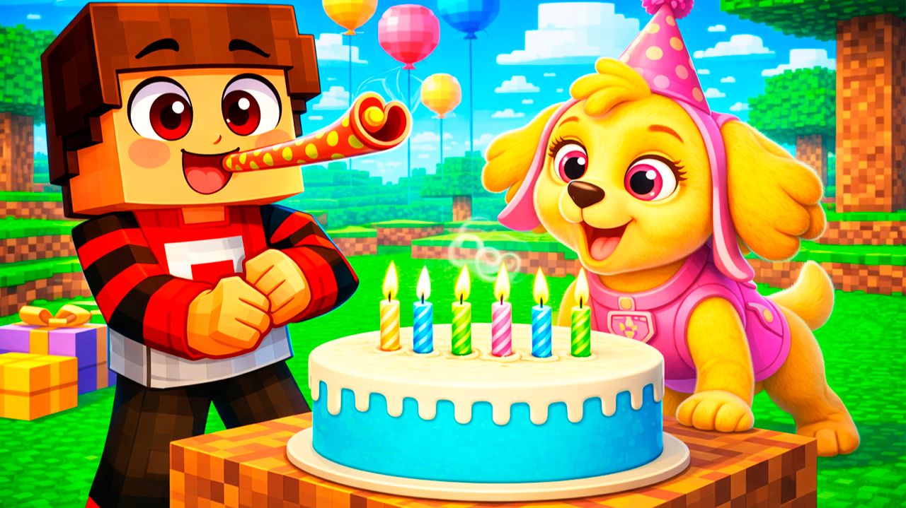 У СКАЙ ДЕНЬ РОЖДЕНИЕ В МАЙНКРАФТЕ! смотреть онлайн