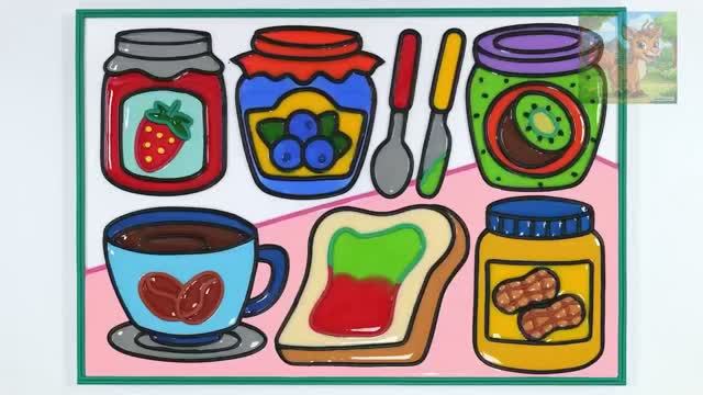 Сладкое варенье, рисование и раскрашивание желе из арахисового масла смотреть онлайн