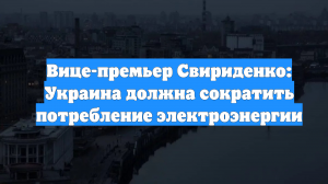 Вице-премьер Свириденко: Украина должна сократить потребление электроэнергии