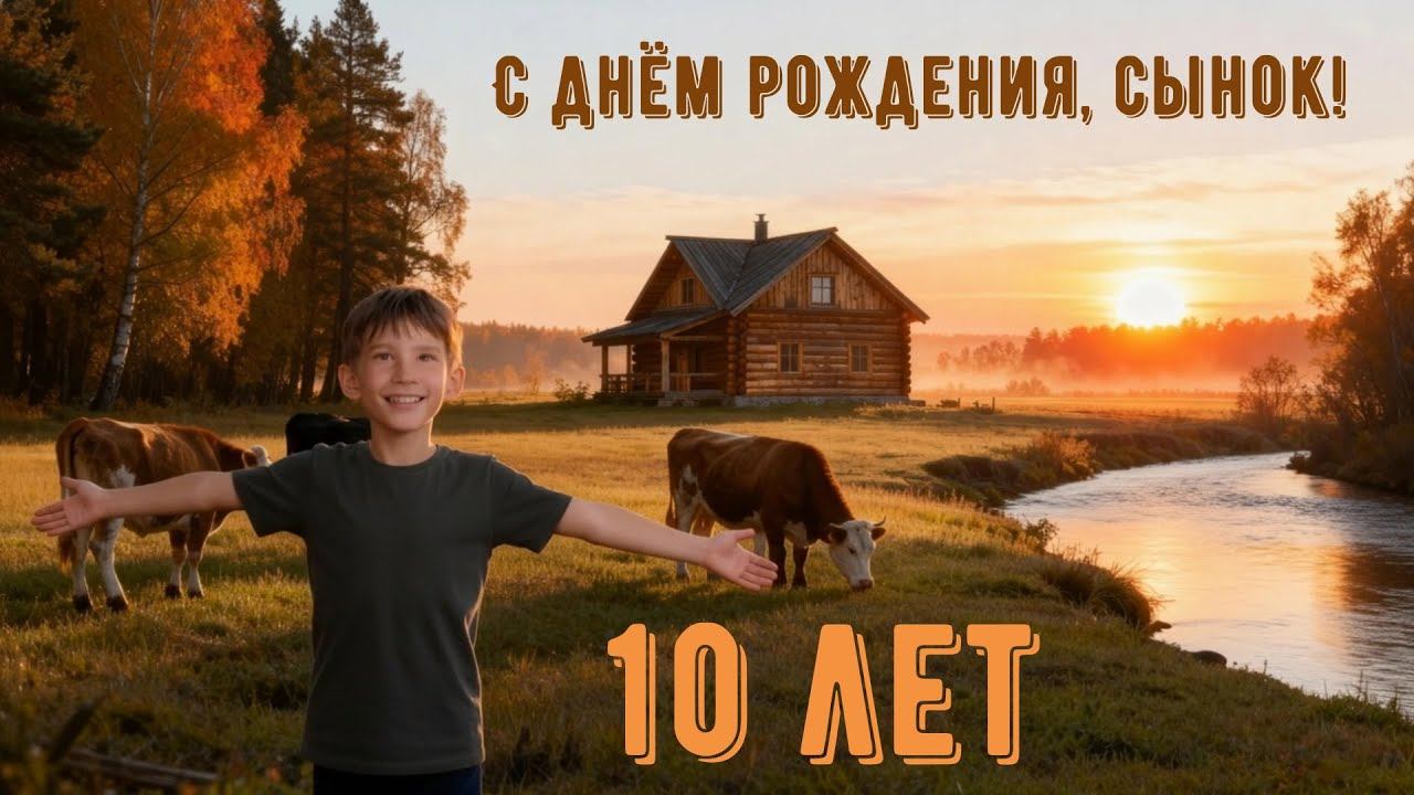 Сыну 10 лет. Крутое поздравление, песня, музыкальная открытка для сына. С днём рождения, с юбилеем! смотреть онлайн