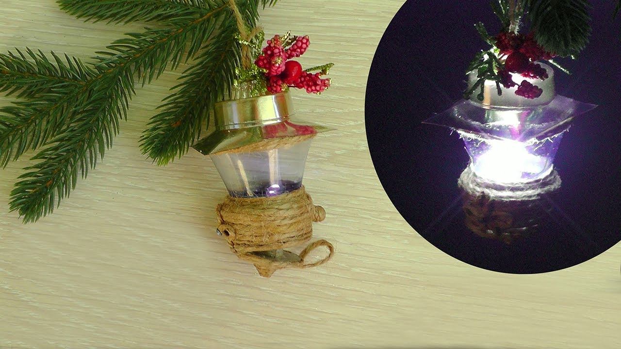 Фонарик из бутылки. Новогодняя идея, как сделать красивый новогодний фонарик смотреть онлайн
