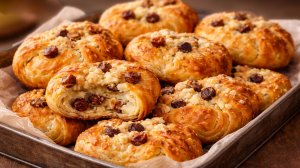 Тесто как облако! Нежные, слоеные булочки с изюмом! Просто и очень вкусно