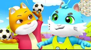 Мультики для детей, зверята играют в футбол, мультик зверята и футбол