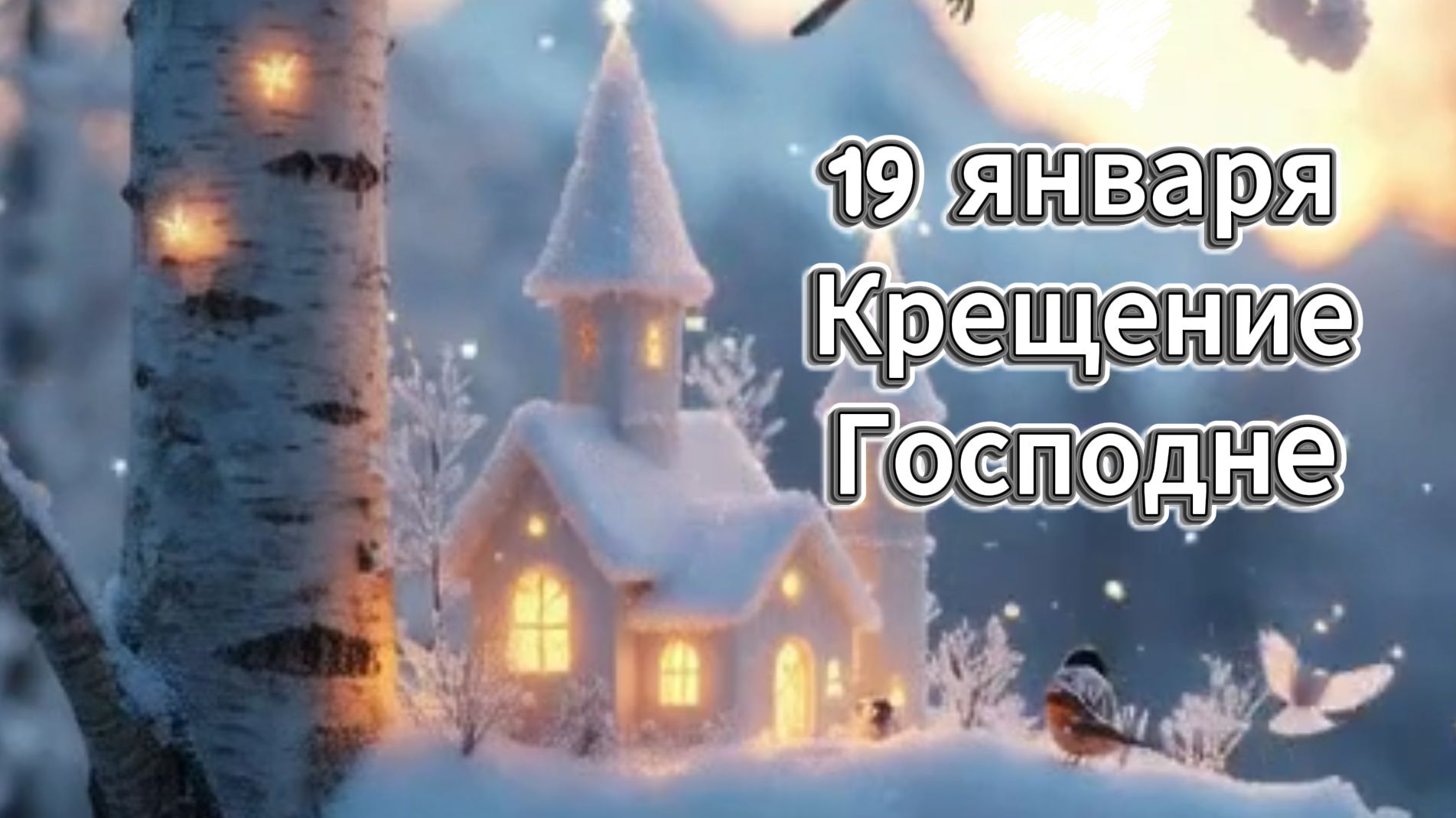 19 января Крещение Господне красивые пожелания открытка смотреть онлайн