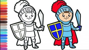 Мультик - раскраска для детей РЫЦАРЬ. Учимся как рисовать РЫЦАРЯ вместе с детьми