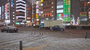 Tokyo Heavy Snow Night Walk in Shinjuku & Shibuya