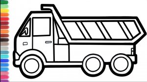 Мультик - раскраска для детей ГРУЗОВИК. Учимся как рисовать МАШИНЫ вместе с детьми