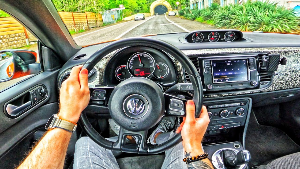 2014 Volkswagen Beetle Cabrio 1.2 DSG - POV ТЕСТ‑ДРАЙВ смотреть онлайн