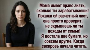 Мама имеет право знать, сколько ты зарабатываешь! Покажи ей расчетный лист. | ИСТОРИИ ИЗ ЖИЗНИ