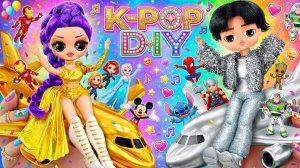 Кейпоп Охотницы на Демонов в Золотом и Серебрянном Самолёте! Поделки для кукол ЛОЛ ОМГ!