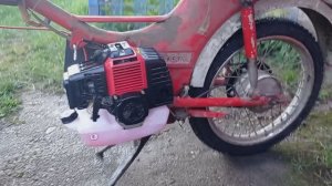 Двигатель от мотокосы триммера на мопед