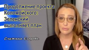 Снежана Егорова. Продолжение проекта Коломойского: Зеленский выполняет план