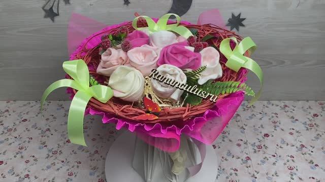 Букет из детских носочков для девочки смотреть онлайн