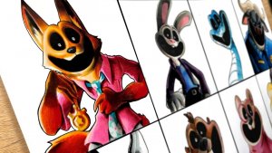 Рисуем Зверополис в стиле Монстров Улыбающихся Криттеров ( ЗВЕРОПОЛИС 2 / ПОППИ ПЛЕЙТАЙМ )