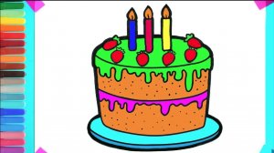 Мультик - раскраска для детей ТОРТИК. Учимся как рисовать ТОРТ