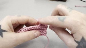 МК по узору паркет за заднюю полупетлю (резинка крючком)