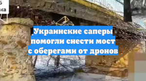 Украинские саперы помогли снести мост с оберегами от дронов