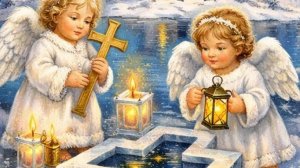 Святое Крещение Праздник христиан. Шикарная музыкальная открытка.