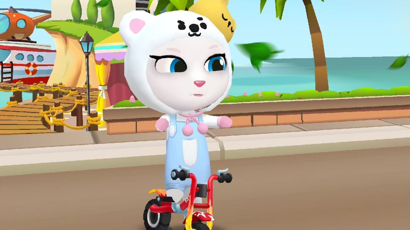 Полярный медведь Анджела на велосипеде "Первопроходец" Talking Tom Gold Run Мультфильмы для малышей смотреть онлайн