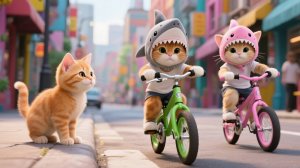 😹Милые пушистые котятки катаются на велосипеде🔥