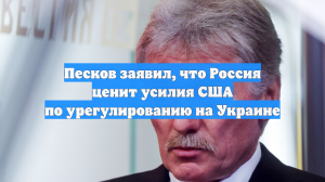 Песков заявил, что Россия ценит усилия США по урегулированию на Украине