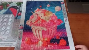 Алмазная мозаика. Мороженое с розами, финиш (видео из архива)