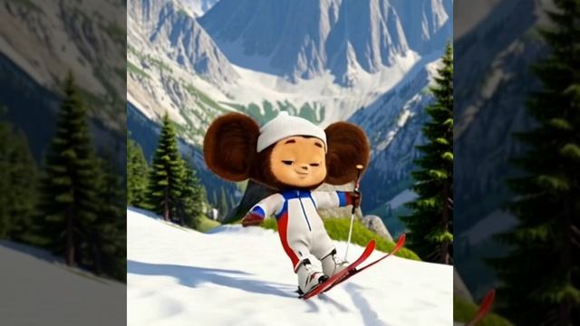 Чебурашка осваивает лыжи нейросеть 2026 #чебурашка смотреть онлайн