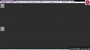 ПОРЯДОК ВСТРЕЧ Первенство Ленинградской области по дзюдо до 18 г. ВЫБОРГ 2026