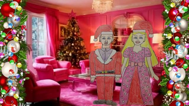 Мои рисунки Барби и кена в Новогодних интерьерах ! смотреть онлайн