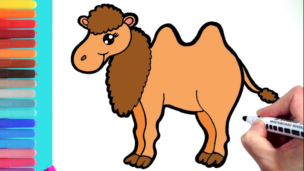 Мультик - раскраска для детей ВЕРБЛЮД. Учимся как рисовать ВЕРБЛЮДА вместе с детьми. РИСОВАШКА ТВ смотреть онлайн