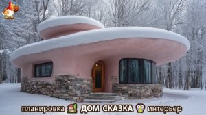 Сказочный дом мечты зимой – 3D идея для вдохновения с планировкой и интерьером 🏡🏚️🏠 вариант (19)