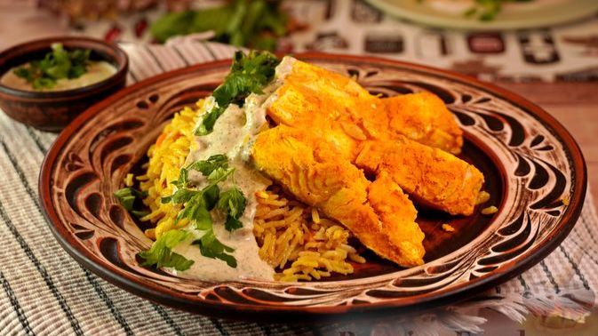 РЫБНЫЙ ПИЛАВ С ОРЕХАМИ И КУРАГОЙ смотреть онлайн