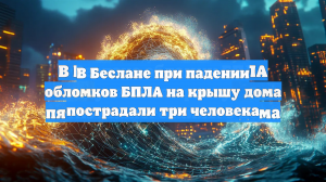 В Беслане при падении обломков БПЛА на крышу дома пострадали три человека