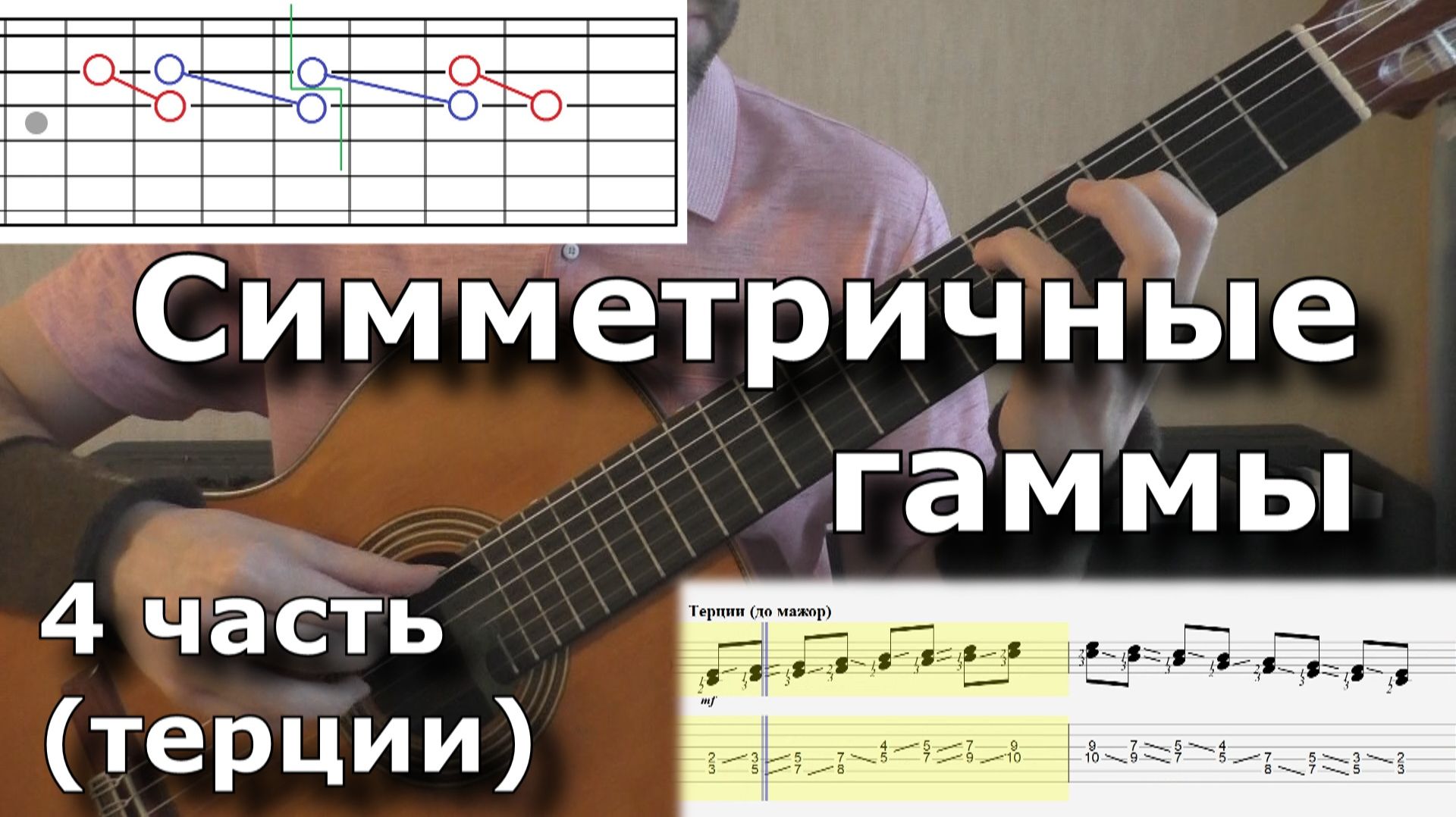 Симметричные гаммы (4ч - терции) смотреть онлайн