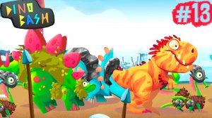 DINO BASH Динозавры Атака Троглодитов #7 веселые видео игры про динозавров. Dinosaurs.