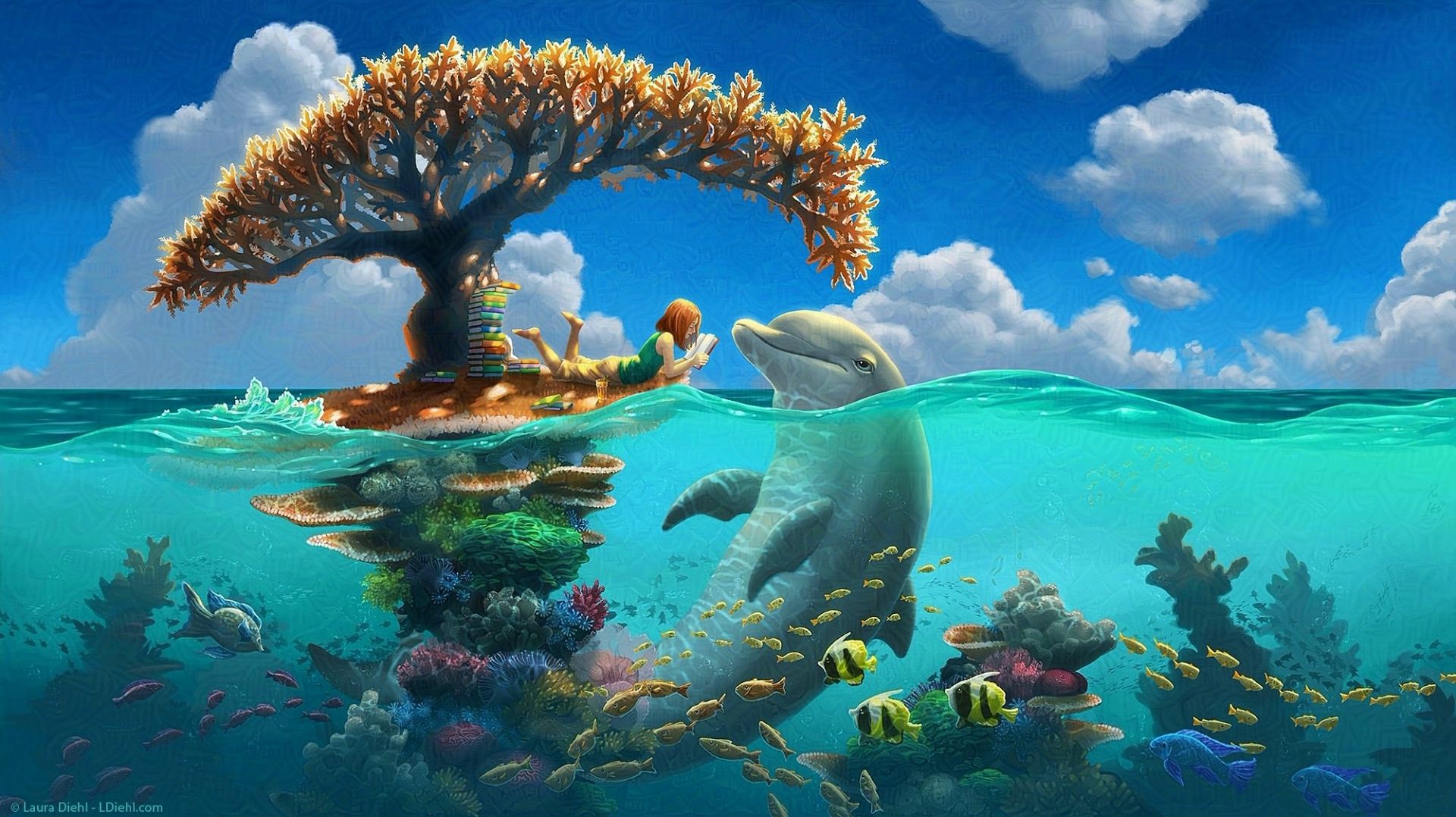 Чудесный мир в картинах Лауры Диль, видео Татьяны Трубеевой смотреть онлайн