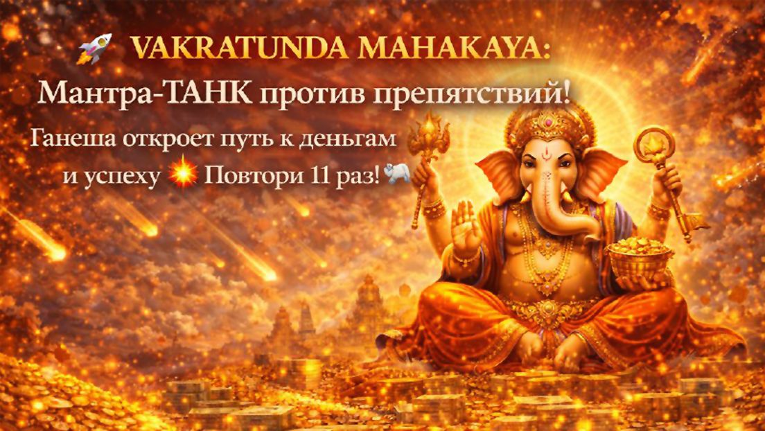 🔥 МАНТРА ГАНЕШИ ДЛЯ РАЗРУШЕНИЯ ПРЕГРАД! Vakratunda Mahakaya - Сила для Победы и Удачи! 🐘🙏 смотреть онлайн