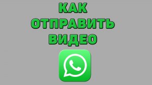 Как отправить видео в Ватсапе