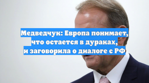 Медведчук: Европа понимает, что остается в дураках, и заговорила о диалоге с РФ