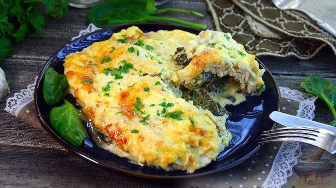 КУРИНАЯ ГРУДКА СО ШПИНАТОМ И СЫРОМ смотреть онлайн